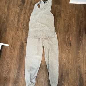 banana republic sweater joggers and tank top